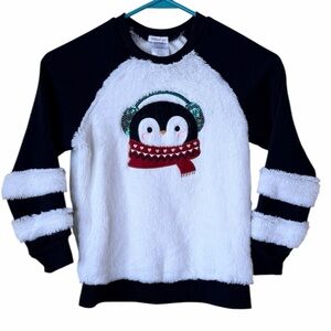 FOREVER ME Fuzzy Penguin Sweater